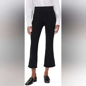 Frame Jet Set Crop Mini Bootcut Denim in Black